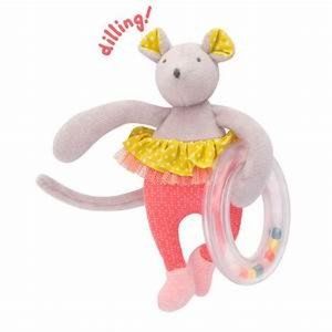 Ballerina Mouse With Ring Rattle By Moulin Roty